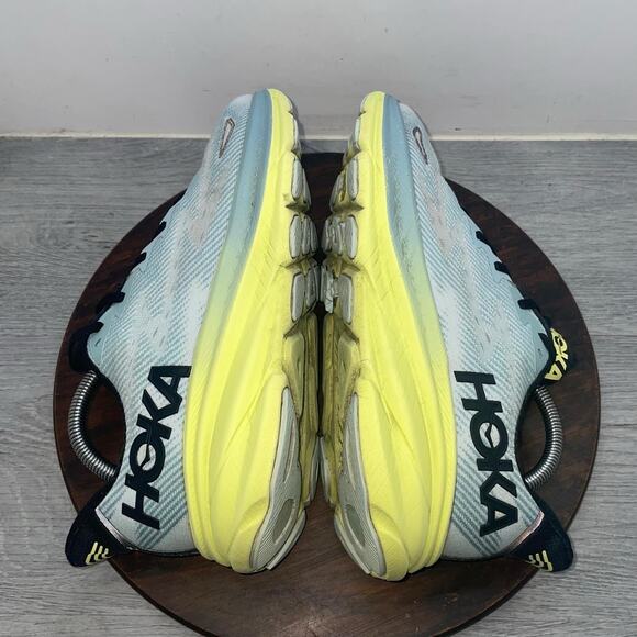 Hoka One Clifton 9 Men’s 10 D Blue Green Black Athletic Running Shoes Sneakers main image 8